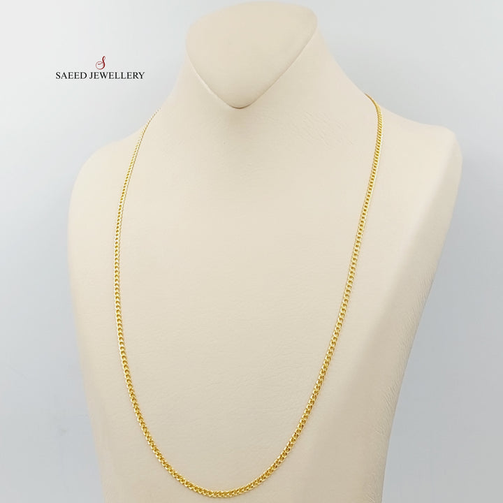 21K Gold 2.5mm Figaro Chain 60cm by Saeed Jewelry - Image 5