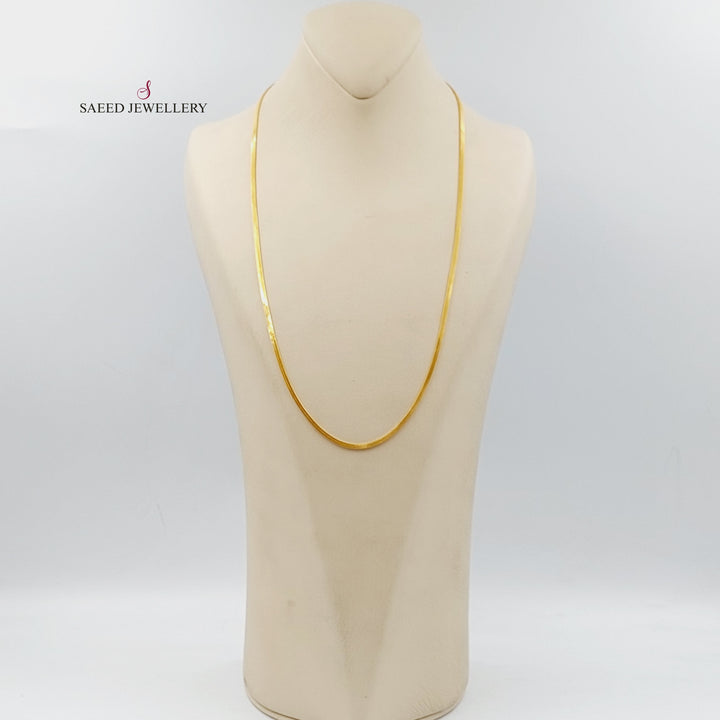 (2.5mm) Flat Chain 60cm Made Of 21K Yellow Gold by Saeed Jewelry-29827