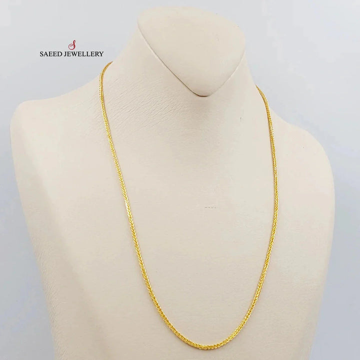 21K Gold 2.5mm Franco Chain 50cm by Saeed Jewelry - Image 2