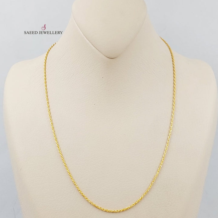 21K Gold 2.5mm Rope Chain 50cm by Saeed Jewelry - Image 2