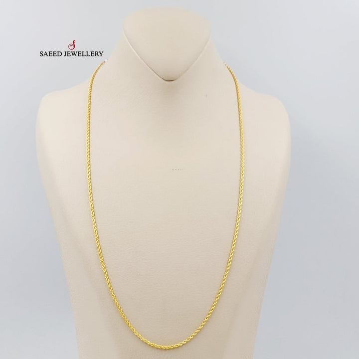 21K Gold 2.5mm Rope Chain 60cm by Saeed Jewelry - Image 4