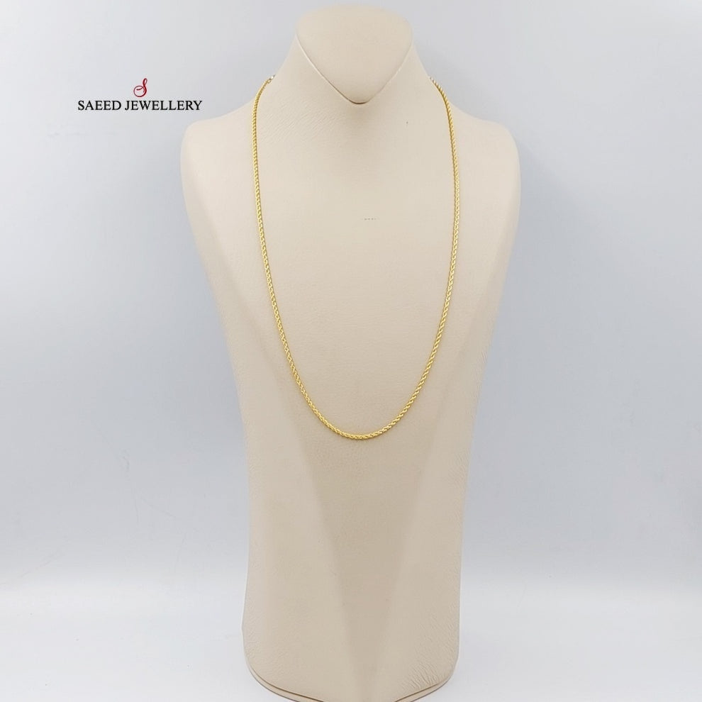 21K Gold 2.5mm Rope Chain 60cm by Saeed Jewelry - Image 5