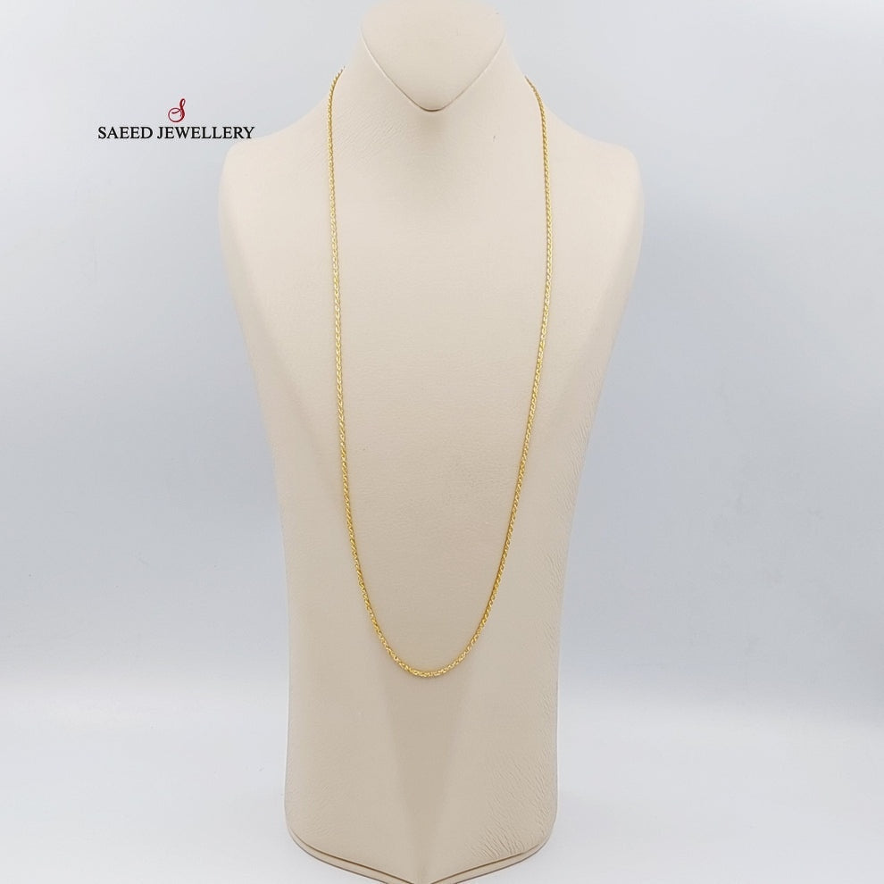 21K Gold 2.5mm Rope Chain 70cm by Saeed Jewelry - Image 1