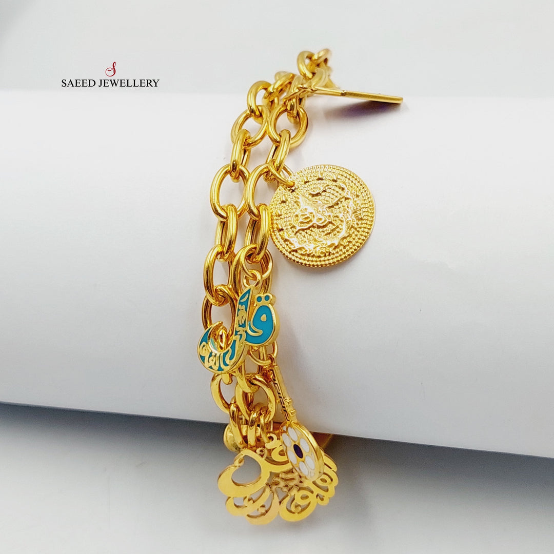 21K Gold Enameled Dandash Bracelet by Saeed Jewelry - Image 4