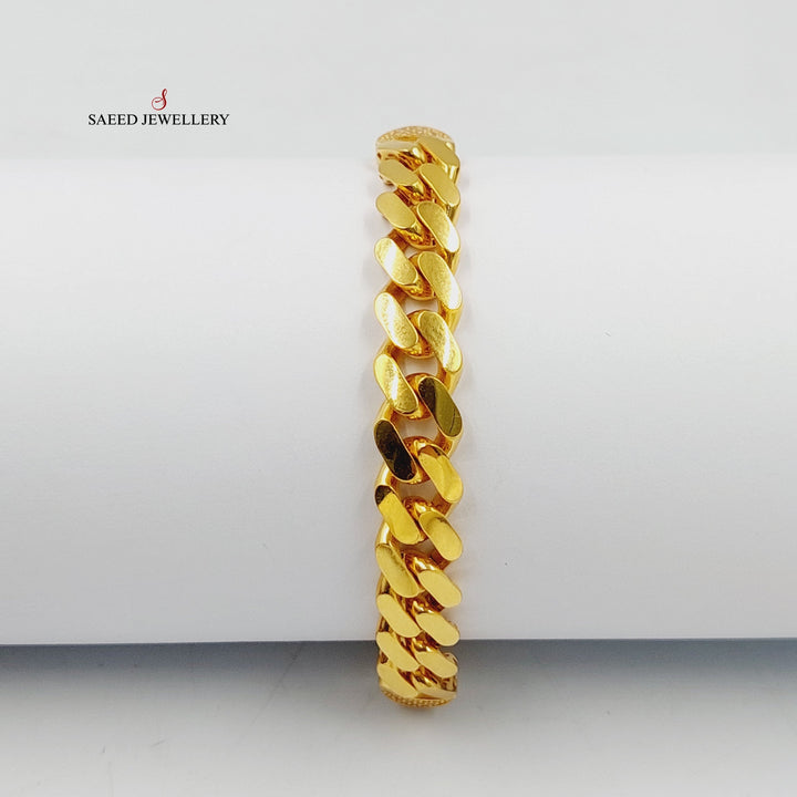 21K Gold Zircon Studded Cuban Links Bracelet by Saeed Jewelry - Image 4