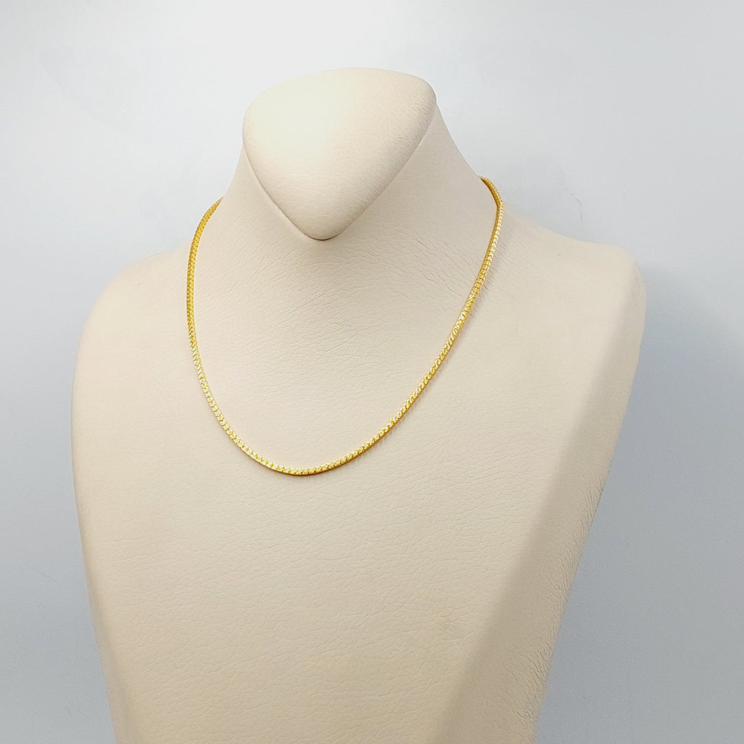 21K Gold 2mm Box Chain 40cm | 15.7" by Saeed Jewelry - Image 4