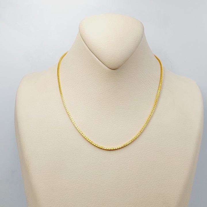 21K Gold 2mm Box Chain 40cm | 15.7" by Saeed Jewelry - Image 1