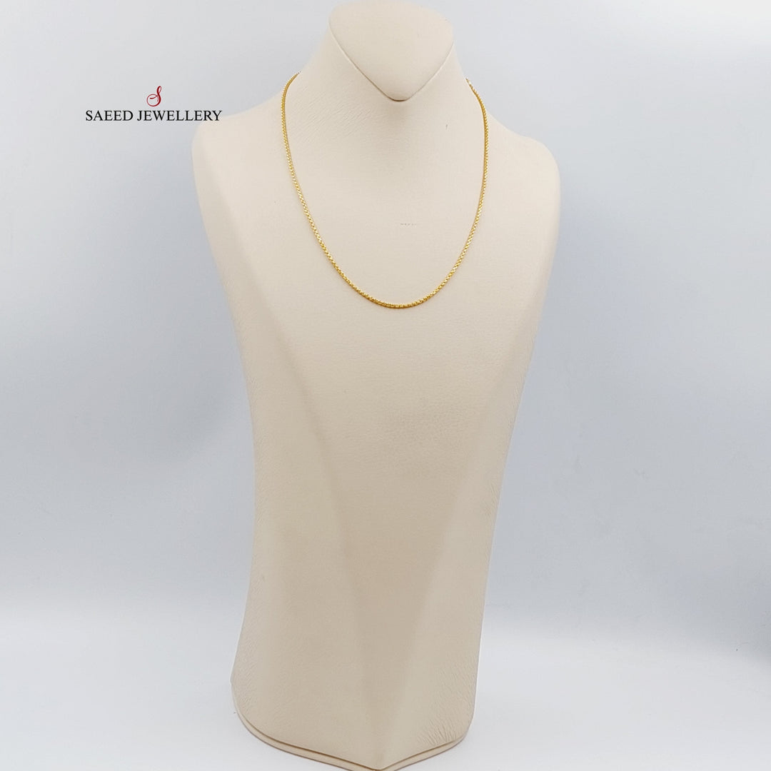 21K Gold 2mm Box Chain 45cm by Saeed Jewelry - Image 2