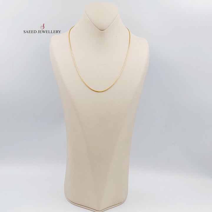 21K Gold 2mm Box Chain 50cm by Saeed Jewelry - Image 2