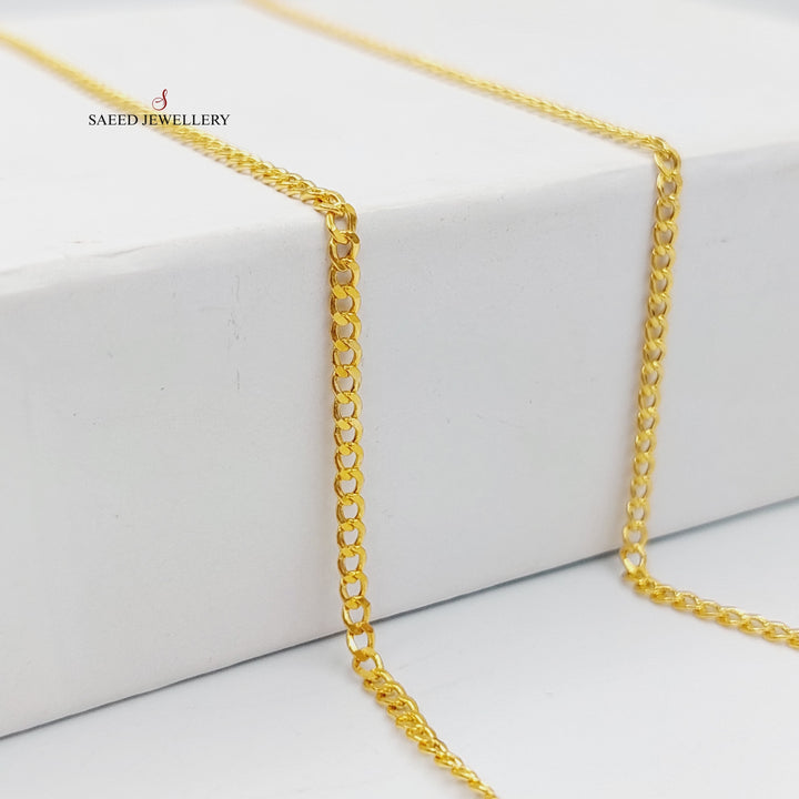 21K Gold 2mm Figaro Chain 55cm by Saeed Jewelry - Image 2