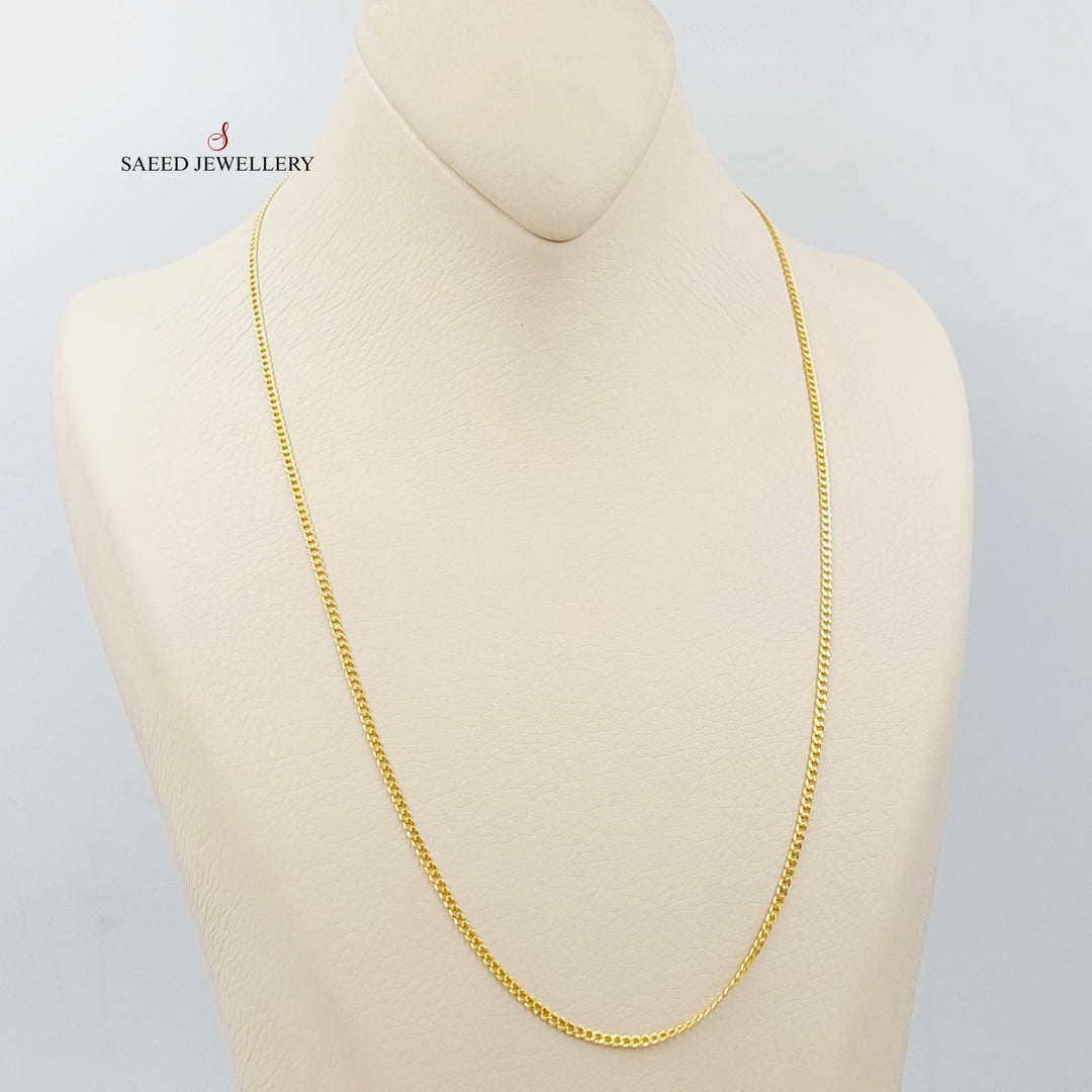 21K Gold 2mm Figaro Chain 55cm by Saeed Jewelry - Image 4