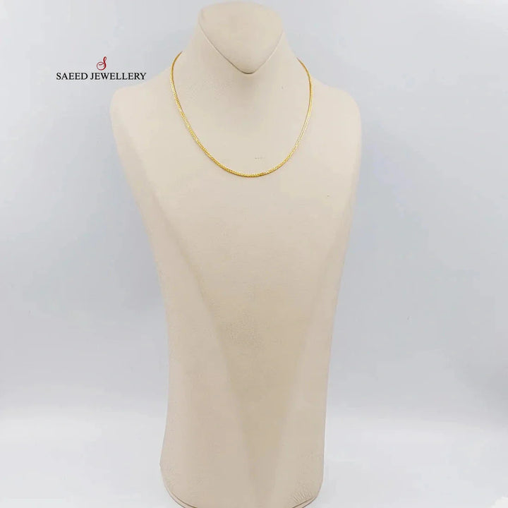 21K Gold 2mm Franco Chain 40cm by Saeed Jewelry - Image 2