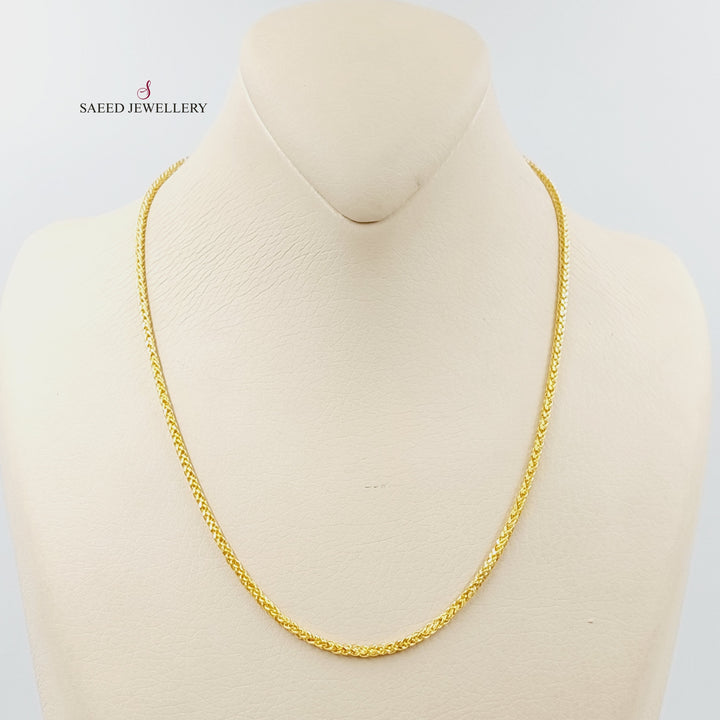 21K Gold 2mm Franco Chain 45cm by Saeed Jewelry - Image 1