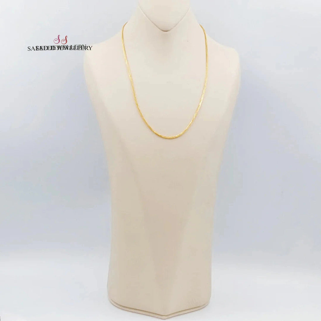 21K Gold 2mm Franco Chain by Saeed Jewelry - Image 3