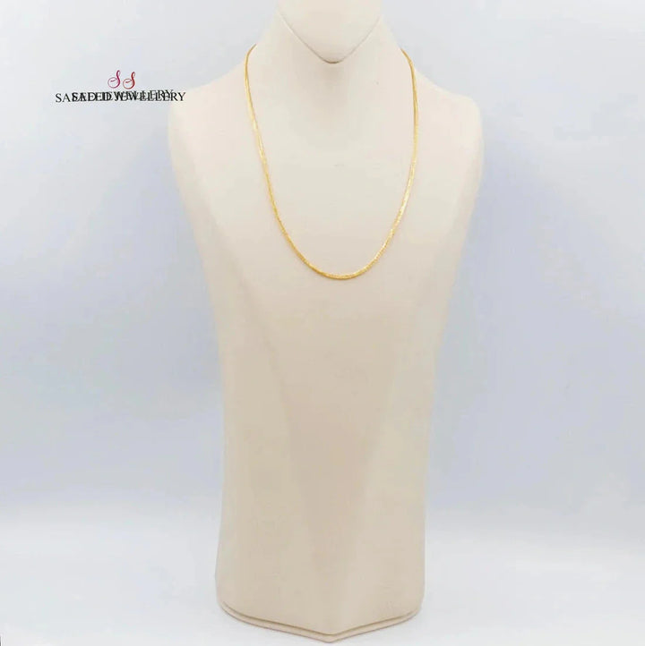 21K Gold 2mm Franco Chain 50cm by Saeed Jewelry - Image 2