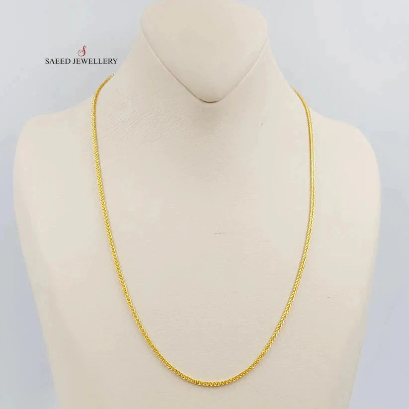 21K Gold 2mm Franco Chain 50cm by Saeed Jewelry - Image 4