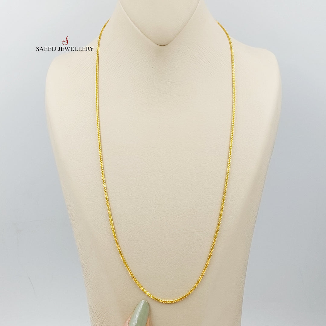 21K Gold 2mm Franco Chain by Saeed Jewelry - Image 3