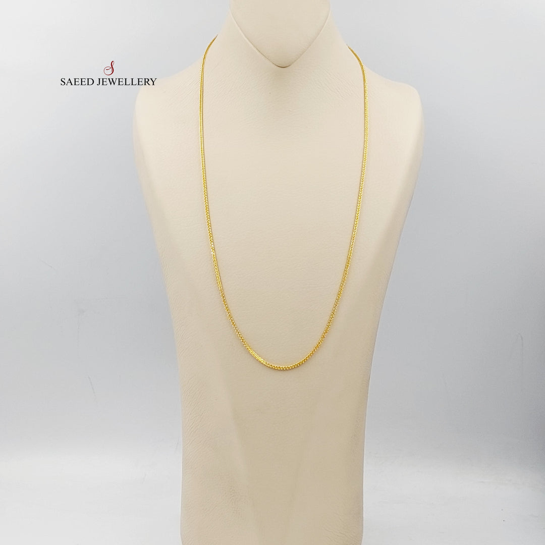 21K Gold 2mm Franco Chain by Saeed Jewelry - Image 6