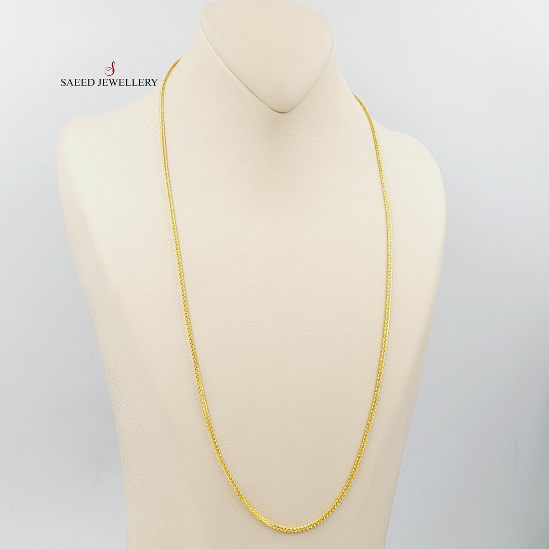 21K Gold 2mm Franco Chain by Saeed Jewelry - Image 5