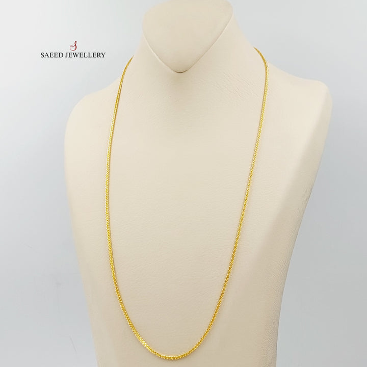 21K Gold 2mm Franco Chain by Saeed Jewelry - Image 6