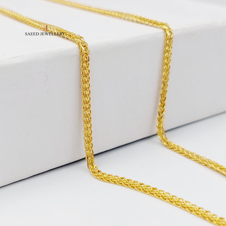 21K Gold 2mm Franco Chain by Saeed Jewelry - Image 1