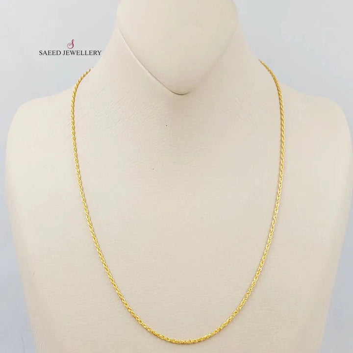 (2mm) Rope Chain 50cm Made Of 21K Yellow Gold by Saeed Jewelry-28668