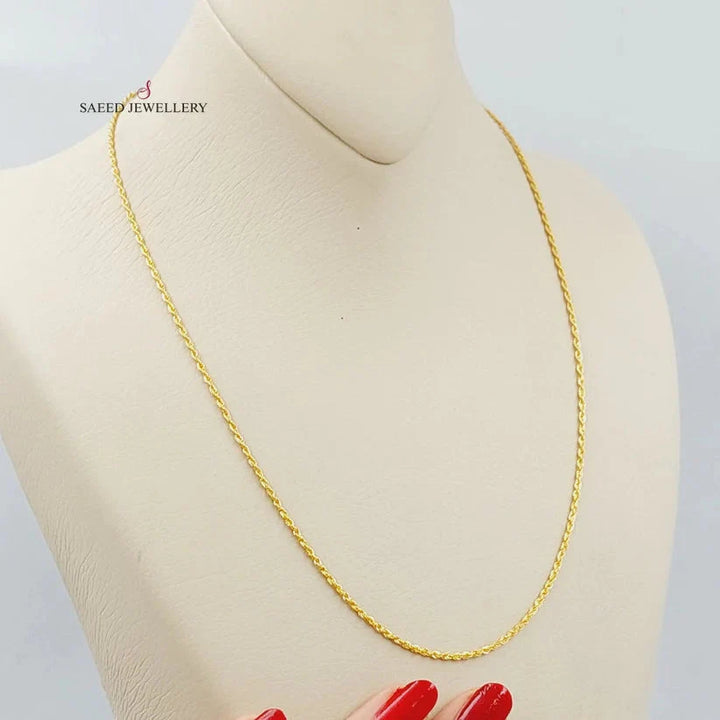 (2mm) Rope Chain 50cm Made Of 21K Yellow Gold by Saeed Jewelry-28668