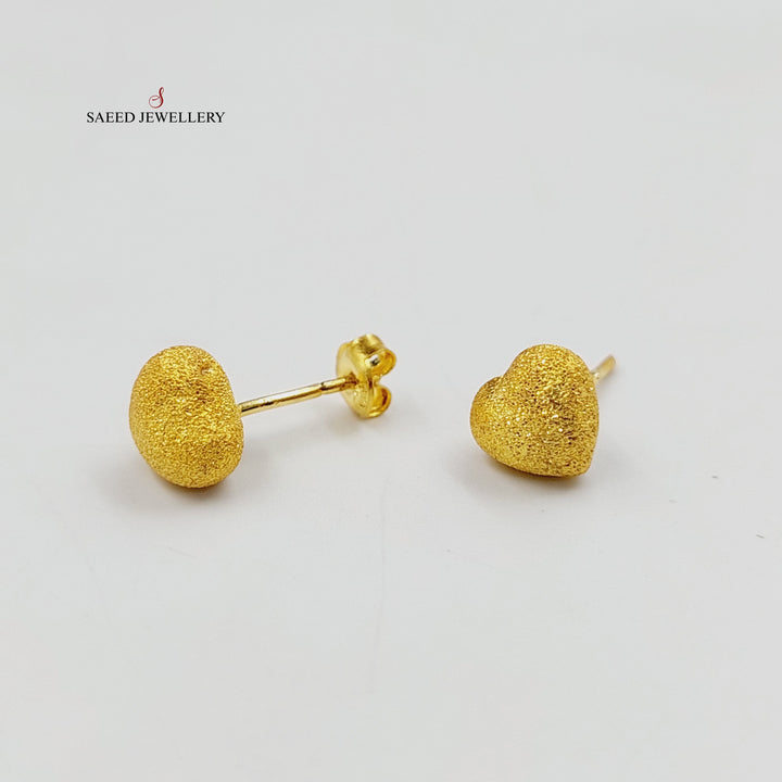 21K Gold Sanded Screw Earrings by Saeed Jewelry - Image 3