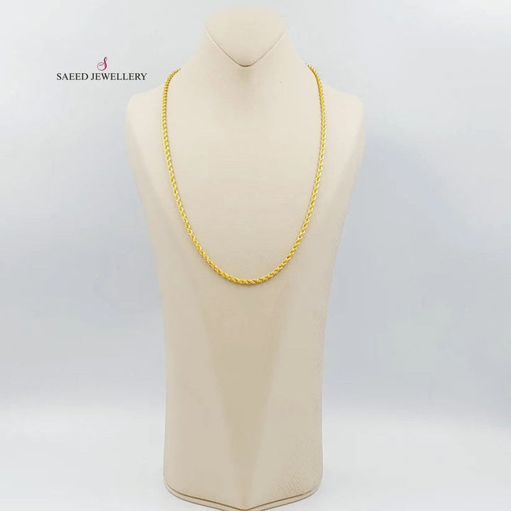 21K Gold Medium Thickness Rope Chain by Saeed Jewelry - Image 8