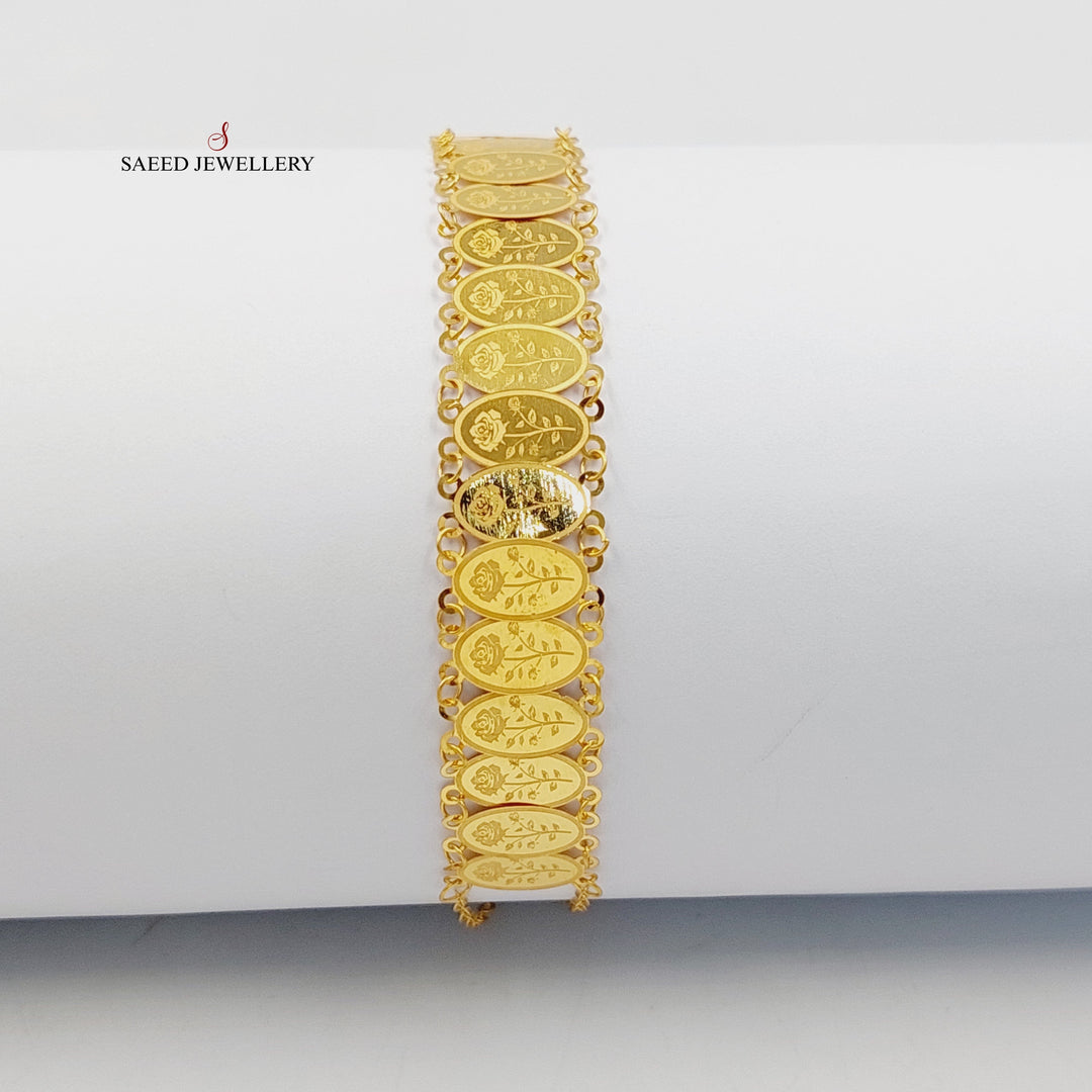 21K Gold Print Ounce Bracelet by Saeed Jewelry - Image 3