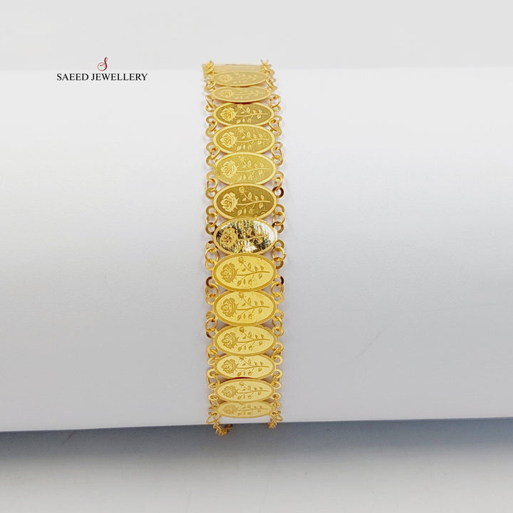 21K Gold Print Ounce Bracelet by Saeed Jewelry - Image 3