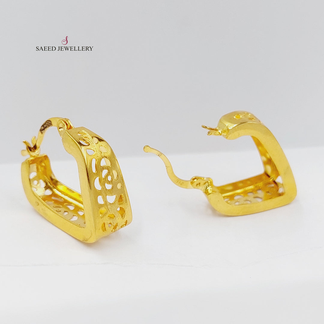 21K Gold Deluxe Hoop Earrings by Saeed Jewelry - Image 1