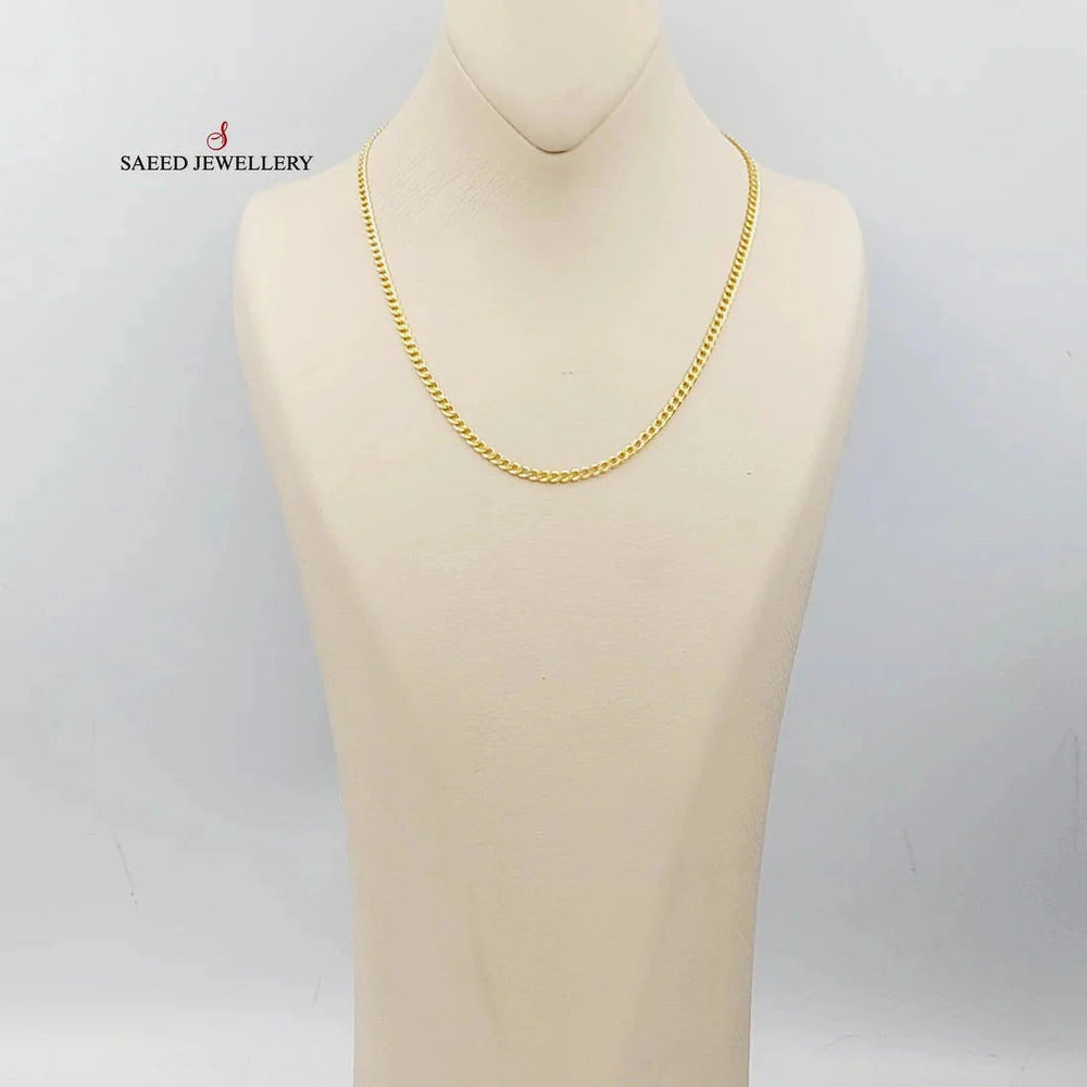 (3.5mm) Curb Chain 50cm Made Of 21K Yellow Gold by Saeed Jewelry-28561