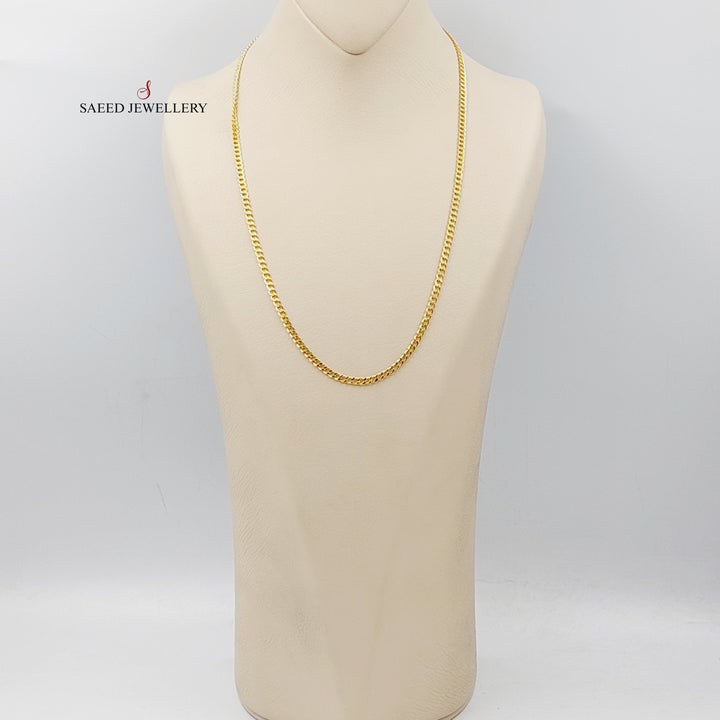 21K Gold 3.5mm Figaro Chain 55cm by Saeed Jewelry - Image 2