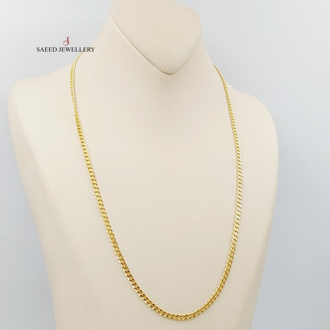 21K Gold 3.5mm Figaro Chain 55cm by Saeed Jewelry - Image 3