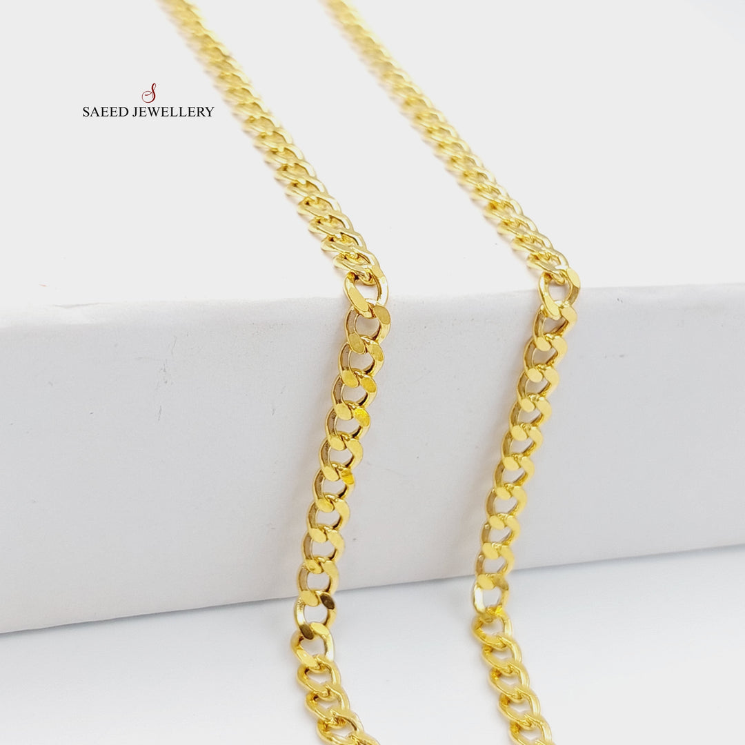 21K Gold 3.5mm Figaro Chain 55cm by Saeed Jewelry - Image 4