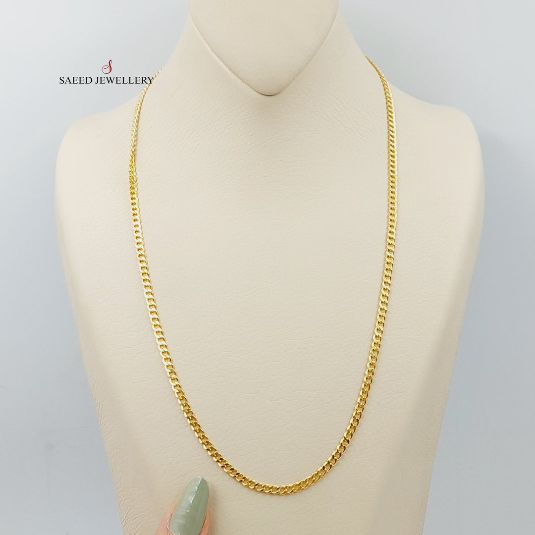 21K Gold 3.5mm Figaro Chain 55cm by Saeed Jewelry - Image 5