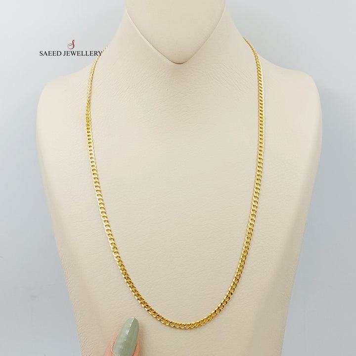 21K Gold 3.5mm Figaro Chain 55cm by Saeed Jewelry - Image 5