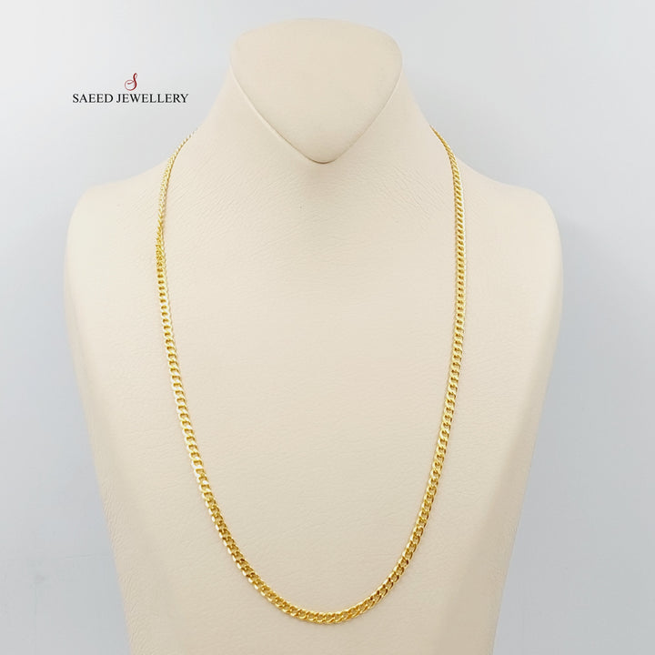 21K Gold 3.5mm Figaro Chain 55cm by Saeed Jewelry - Image 1