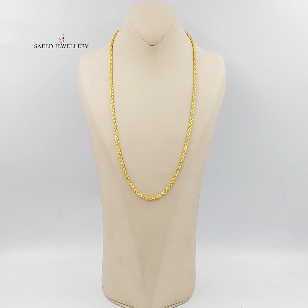 (3.5mm) Rope Chain Made Of 21K Yellow Gold by Saeed Jewelry-29474