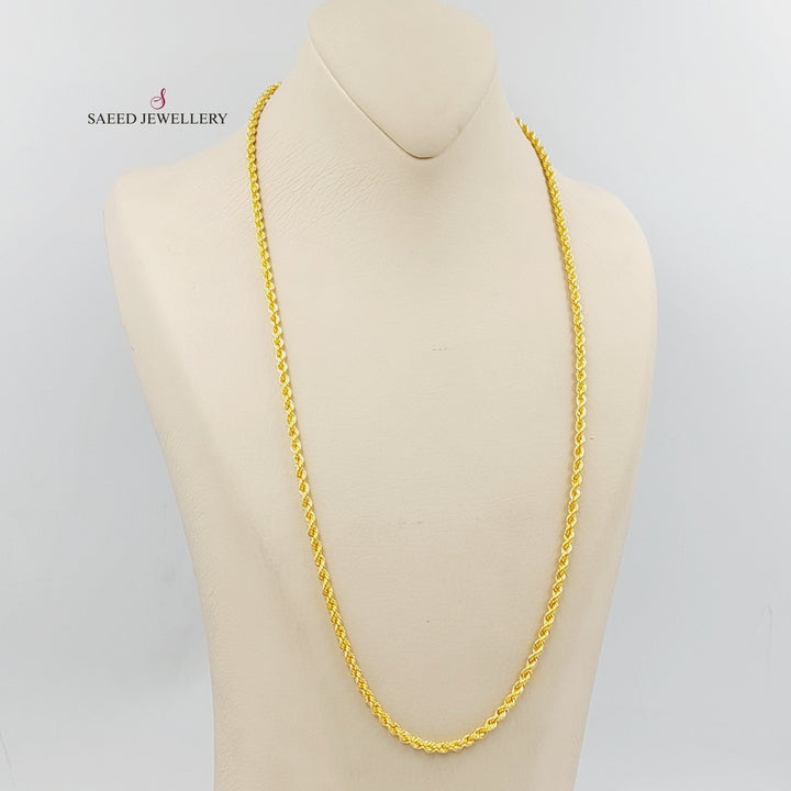 (3.5mm) Rope Chain Made Of 21K Yellow Gold by Saeed Jewelry-29474