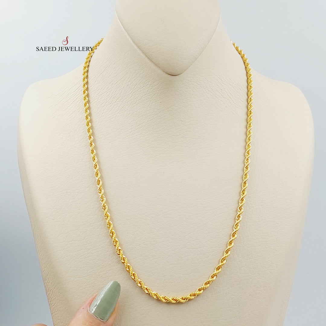 (3.5mm) Rope Chain Made Of 21K Yellow Gold by Saeed Jewelry-29474