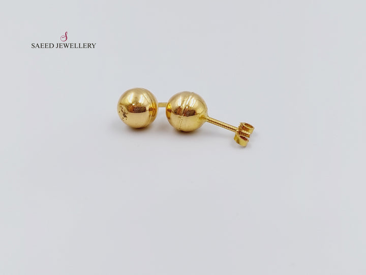 21K Gold Fancy screw Earrings by Saeed Jewelry - Image 7