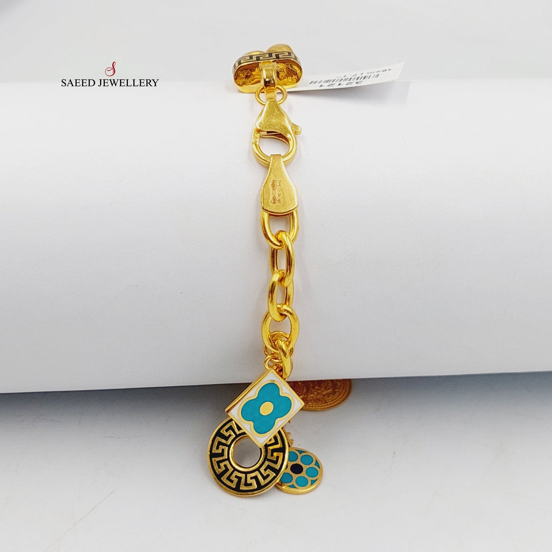 21K Gold Enameled Dandash Bracelet by Saeed Jewelry - Image 4