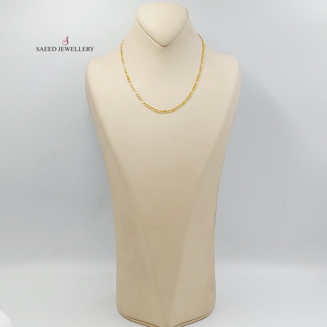 21K Gold 3mm Figaro Chain by Saeed Jewelry - Image 5