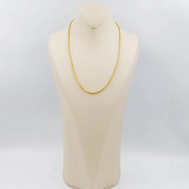 21K Gold 3mm Franco Chain 50cm by Saeed Jewelry - Image 2