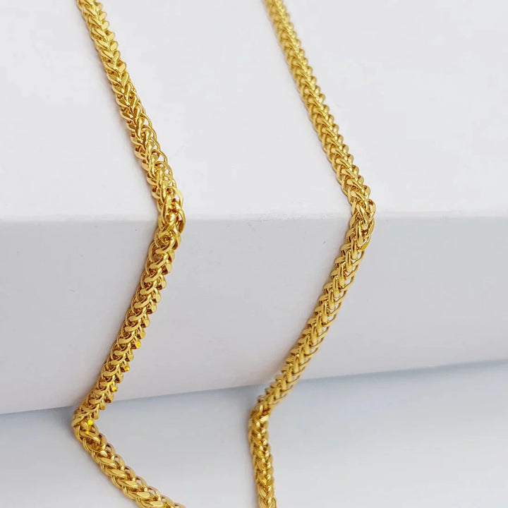 21K Gold 3mm Franco Chain 50cm by Saeed Jewelry - Image 3