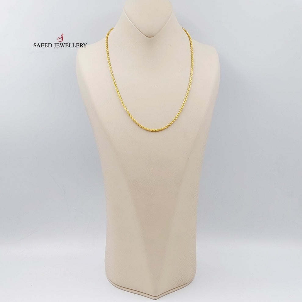 (3mm) Rope Chain Made Of 21K Yellow Gold by Saeed Jewelry-28663