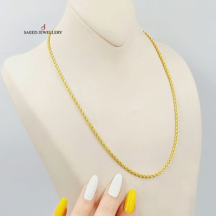 (3mm) Rope Chain Made Of 21K Yellow Gold by Saeed Jewelry-28663