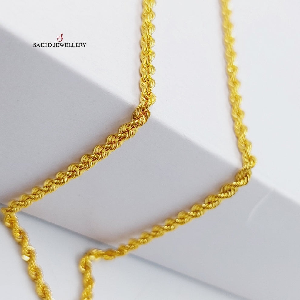 (3mm) Rope Chain Made Of 21K Yellow Gold by Saeed Jewelry-28663